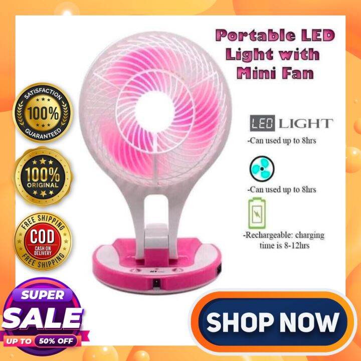 Original Rechargeable Portable Led Light with Mini Fan (JR5580