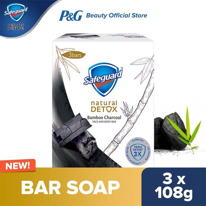 Safeguard Detox Face and Body Bar Soap Charcoal 108gx3 Lazada PH