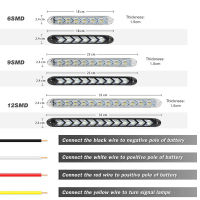 2Pcs หลอดไฟ Led Drl พร้อมไฟเลี้ยวสำหรับรถยนต์ Daytime Running Light Strip 12V Waterproof Sequential Flexible