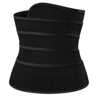 Free Size Body Long Torso Waist Trainer Short for Women Men Sweat Slimming Belt Wraps Weight Loss Sauna Belt Waist Support Black