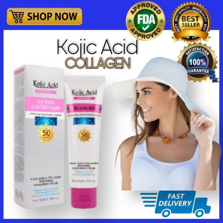 Original Kojic Acid Collagen Whitening Sunscreen Cream Face Whole Body Oil Control Waterproof 1898