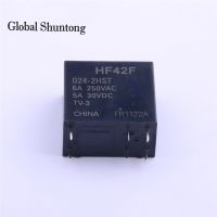 10pcs HF42F 024-2HST (แทนที่ FTR-F4AK024T F4AK024T) 24V DC 5A 250VAC 5A 30VDC รีเลย์ไฟฟ้า 2 เสา 5A TV-3 HF42F-024-2HST