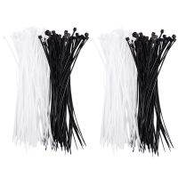 3mm x 150mm Auto Wire Push Cable Zip Tie Organizer White Black 200 Pcs