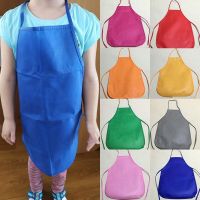 Children Junior Apron Pure Color Kids Apron BBQ Kitchen Cooking Baking Painting Art Drawing Bib Apron Family Kitchen Accessories Aprons