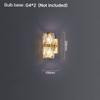 HD Modern Long Crystal Wall Lamp Living Room Bedroom Bedside LED Wall Lights For Stair TV Background Corridor Gold Silver Sconce