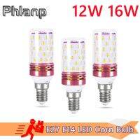 [HOT QQZIWWUJJWG 104] Phlanp SMD 2835หลอดไฟ LED 110 240V หลอดไฟ LED E27 E14หลอดไฟ LED ข้าวโพด12วัตต์16วัตต์ความสว่างเทียน LED หลอดไฟโคมไฟในร่ม