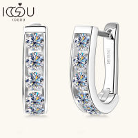 IOGOU Moissanite U-Shaped Hoops ต่างหู3Mm D VVS1ผู้หญิงเพชรเรขาคณิตต่างหูหมั้นอุปกรณ์เสริมเงิน925เครื่องประดับ