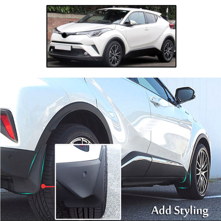 4pcs-รถ-mud-flap-ด้านหน้าด้านหลัง-mudguards-mudflaps-dirt-board-fender-สำหรับ-toyota-c-hr-chr-2016-2017-2018-2019อุปกรณ์เสริม-body-ชุด