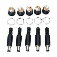 Stiup 10คู่12V 3Aพลาสติกปลั๊กตัวผู้ + หญิงแผงเต้ารับMount Jack DC Connector