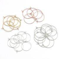 【CW】 50pcs/lot 20 25 30 mm Gold Plated Hoops Earrings Big Ear Wire Wires Jewelry Findings