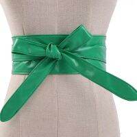 Women Lace Up Belt New Bowknot Belts for Women Longer Bind Waistband Ties Bow Ladies Dress Decoration Fashion Pu Wide Belt