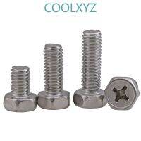 [HOT JIAZZAQQMGW 555] 304สแตนเลส Cross Groove Recess ภายนอก Hexagon Bolt ภายนอก Hexagon Head สกรู GB29.2 M6M8 5Pcs