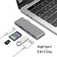 USB 3.1ชนิด-C ฮับกับหัวแปลงสัญญาณ HDMI 4K Thunderbolt 3 USB C ฮับ TF SD สล็อคอ่านบัตร PD สำหรับ MacBook Pro 16 14 Air 13ชิป M1