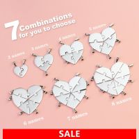 Personalized 5 Stars Reviews stainless steel Heart Shape Splicing Pendant Necklace Custom Family Best Gifts