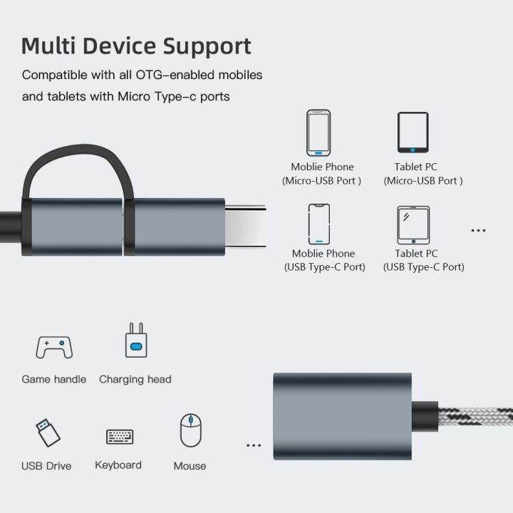 professional-phone-tablet-nylon-braid-fast-transfer-otg-cable-micro-usb-type-c-to-usb-3-0-male-to-female-2-in-1-adapter