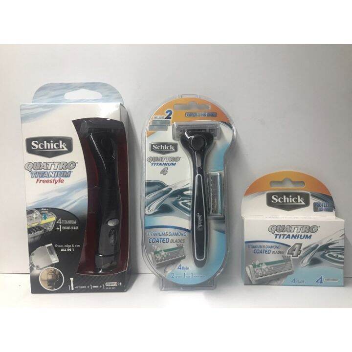 HSR Schick Quattro Titanium Razor and refill. Lazada PH