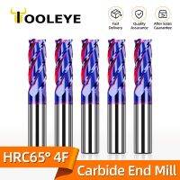 Tooleye ดอก HRC65คาร์ไบด์เอ็นมิลสำหรับโลหะสแตนเลสสตีล,ดอกกัด CNC เคลือบตัวตัดเจาะฟลุต4เครื่องมือตัด