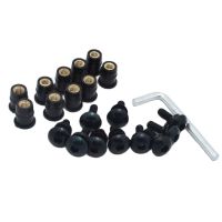 10pcs/Set Kit Motorcycle M5 15mm Metric Rubber Well Nuts Windscreen Fairing Cowl Anodized Aluminum Moto Screws Bolts Fasteners