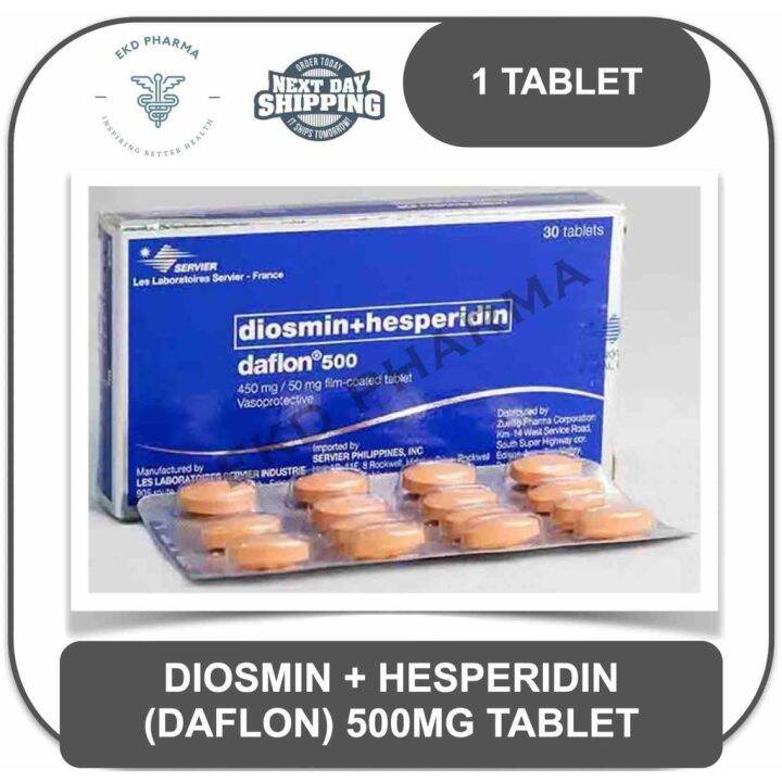 Daflon Diosmin 500mg Tablet per piece [1 tab] Exp Date: 11/2025 | Lazada PH