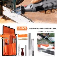 New 10x Chainsaw Sharpening File Filing Kit Chain Sharpen Saw Files Tool For Stihl For Husqvarna Guide Bar File Sharpener