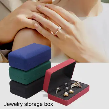 Velvet Rings Display Holder with Lid Organizer Earrings Jewelry Box for  Multiple Green - Walmart.com