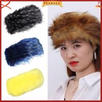 PEANSEA สกี Snow Earwarmer ที่ปิดหูกันหนาว ขนสัตว์ faux หมวกฤดูหนาวสำหรับผู้หญิง หมวกรัสเซียปุย ที่คาดผมขนเทียม