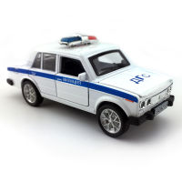 1:32 Scale Lada NivaPriora2106 Russian Police Toy Car, Diecast Models Vehicle Collectible Toys, Pull Back FunctionMusicLight