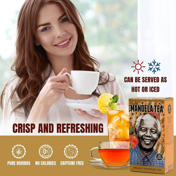 ชาฮันนี่บุชออร์แกนิคแอฟริกาใต้-organic-mandela-honeybush-tea-1-กล่องมี-20-ซอง-south-african-single-origin-tea-zero-calorie-and-caffeine-free-antioxidant-rich-all-natural-tea-leaves