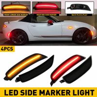 4ชิ้นสำหรับมาสด้า Miata MX-5 2016 2017 2018 2019 2020 2022 LED ด้านหน้าด้านหลังไฟเลี้ยวด้านข้างรมควันสีแดงสีเหลืองเลี้ยวแสง