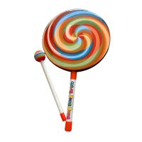 1 Set Rainbow Lollipop Drums 8 Inch Musical Props Hand Drum Preschool Education Toys