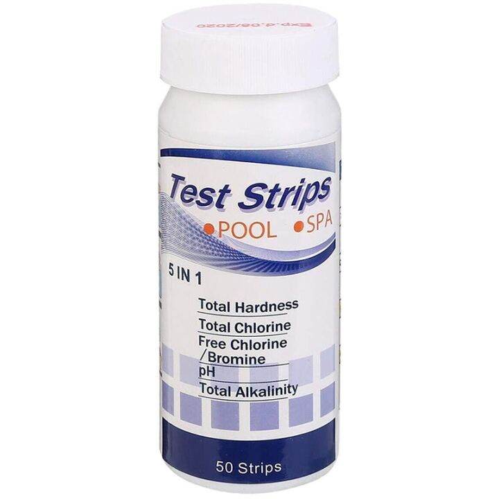 50Pcs 5 in 1 Swimming Pool Water Test Kit, Spa Test Strip for Spa