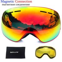 Magnetic Ski Goggles with Quick-Change Lens UV400 Protection Anti-fog Snowboard Goggles for Men Women Skiing Glasses