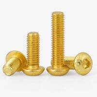 10-20Pcs  iso7380 Titanium plating Golden colour button head screw M2 M2.5 M3 M4 M5 Hex Socket  glod head Screw Fasteners