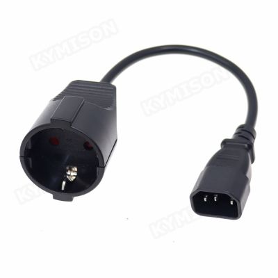 【YF】 EU Schuko socket to IEC C14 male Plug PDU UPS Cable 0.3m Power Cord European AC