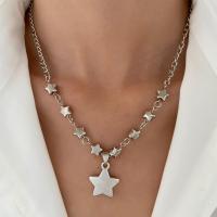 2023 Newest Chic Stars Charm Pendant Ashes Memorial Necklaces for Women Silver Color Alloy Five-pointed Star Chain jewelry Fashion Chain Necklaces