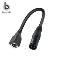 Blesiya XLR 3ขาสำหรับ RJ45สายแปลงสัญญาณตัวผู้เป็นตัวเมียสำหรับตัวควบคุมไฟเวที