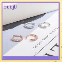 BTTJ0 2pcs กระดูกอ่อนเกลียว ต่างหูเพชรเต็ม ใช้ได้ทุกเพศ เงินสีเงิน ต่างหูสตั๊ดเพทาย ของใหม่ ของขวัญสำหรับเด็ก หัวเข็มขัดหูแบบไม่ต้องเจาะ สำหรับผู้หญิง