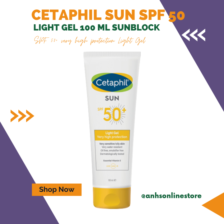 Cetaphil Cetaphil Sun Spf 50 Light Gel 100 Ml Sunblock Spf 50 Very