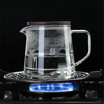 Bincoo Glass Coffee Server Cup Heat Resistant Glass Pitcher With Lid Hand  Made Large Teapot Multiuse Jugs Milk Juice