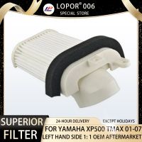 Lopor ด้านซ้ายมือด้านซ้ายตัวกรองอากาศของมอเตอร์ไซค์สำหรับ Yamaha XP500 TMAX 5GJ5VU15B 01-07 XP T สูงสุด500 5GJ-15407-00 5GJ-15407-01