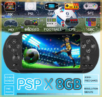 เครื่องเล่นเกมPSP เกมแบบพกพาคอนโซลจริง 8 กิกะไบต์กล้องเกมวิดีโอสำหรับของขวัญ 4.3 inch สามารถเชื่อมต่อกับทีวีได handheld game console dual rocker built-in hundred