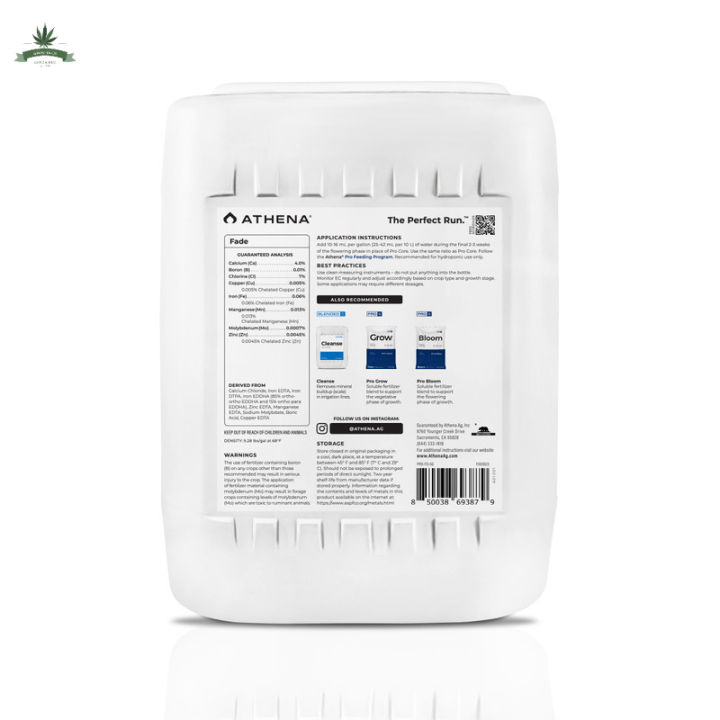 สินค้าพร้อมจัดส่ง-athena-fade-5-gallon-pro-lineปุ๋ยนอกนำเข้า-สินค้าใหม่-จัดส่งฟรีมีบริการเก็บเงินปลายทาง