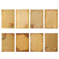 A5 Stationary Paper Pack of 8 Parchment Antique Colored Printed Paper Stationery Vintage Letter Writting Paper for Craft Fishing Reels