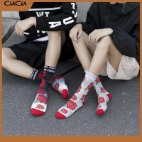 CUCU Unisex Winter Warm Street Skate Hip-hop Skateboard Hosiery Rose pattern Cotton Socks