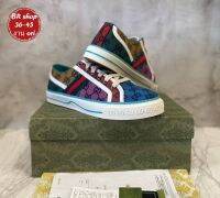 【Deal.dee】 รองเท้าG_UCCI TENNIS 1977 MULTI JACQUARD CANVAS SNEAKERS SIZE.36-45 รองเท้าแฟชั่น รองเท้าลำลอง รองเท้าผ้าใบชายและหญิง ยืดเกาะได้ดี ใส่สบาย เบา ใส่สบาย เบา