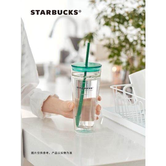 starbucks-tumbler-แก้ว-starbucks-แก้ว-starbucks-ของแท้-ใหม่สองชั้นถ้วยพลาสติกใสสร้างสรรค์ถ้วยน้ำ-pp-พลาสติกฟางดีไซน์สบายถ้วยฟาง-goob-823