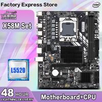 JINGSHA X58 LGA1366 Motherboard Kit With XEON L5520 CPU Support REG ECC DDR3 UP TO 32GB USB2.0 Dual Channels Mobo PCIE X16 SATA