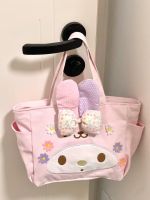 Cute Transformation Rabbit Ear Flower Melody Canvas Lunch Box Bag Lunch Bag Handbag Student Bento Tote Bag 【AUG】