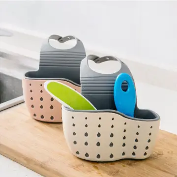 Kitchen Sink Caddy Sponge Holder Scratcher Holder Cleaning Brush Holder Sink Organizer(Grey)