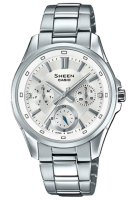 Casio Sheen นาฬิกาข้อมือผู้หญิง สายสแตนเลส  รุ่น SHE-3060D,SHE-3060D-7A - สีเงิน